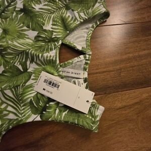 Green Leaf Print Dress